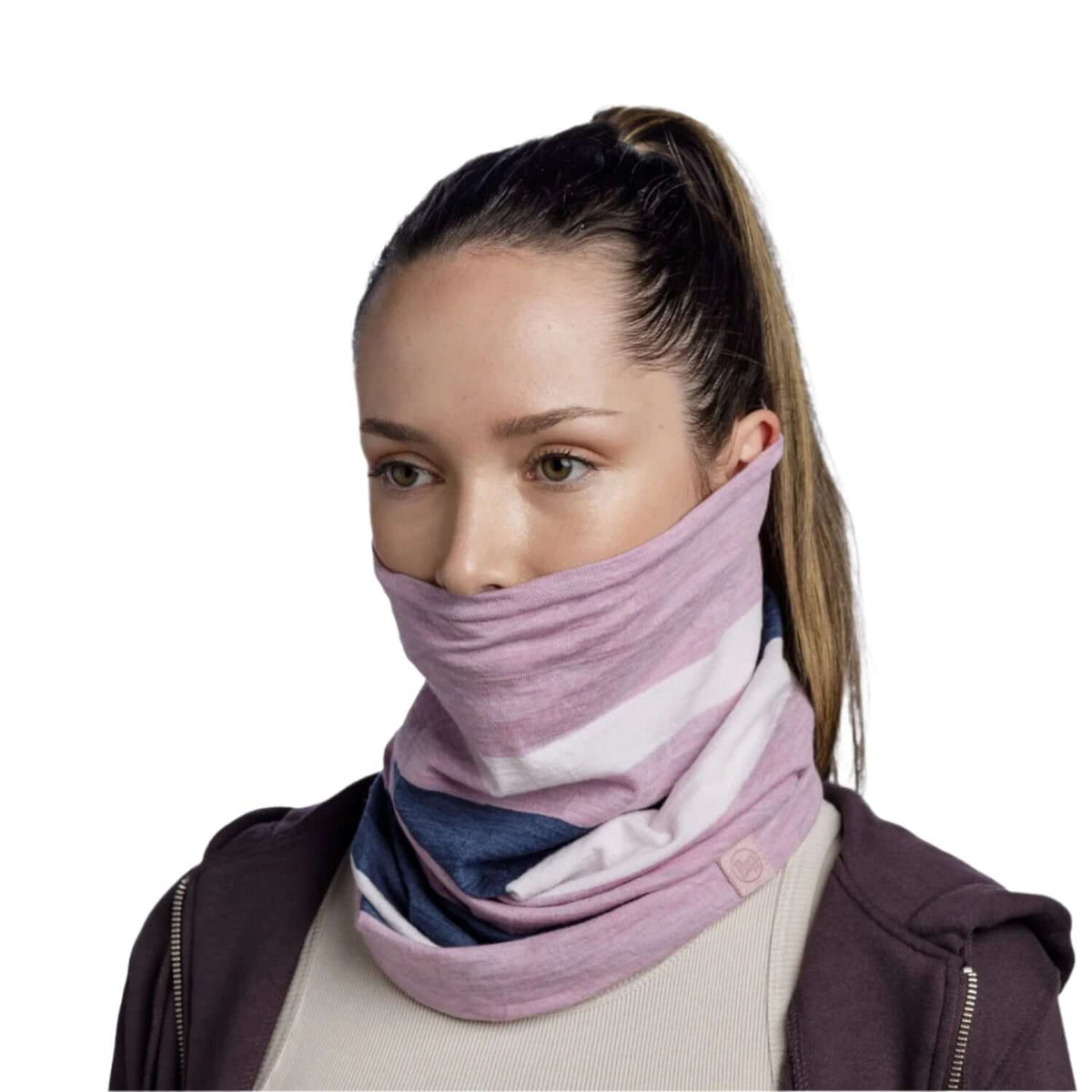 Buff Merino Move Neckwear Multifunction Pansy
