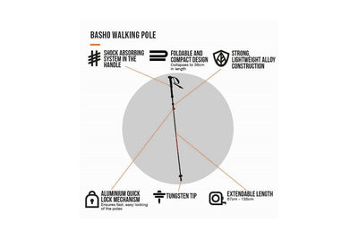Vango Basho Folding Trekking Pole - Shop  Trekking Poles at  Trekaline