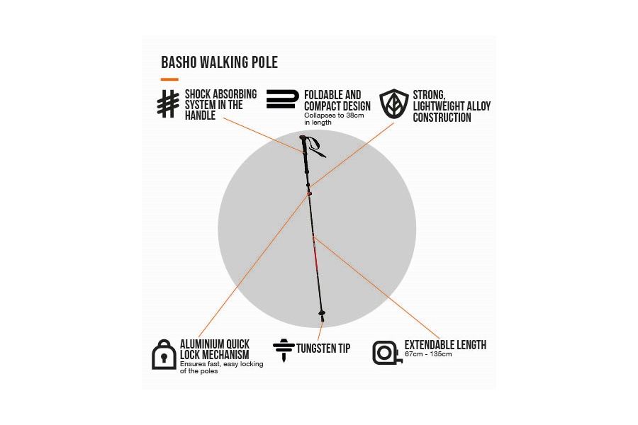 Vango Basho Folding Trekking Pole - Shop  Trekking Poles at  Trekaline