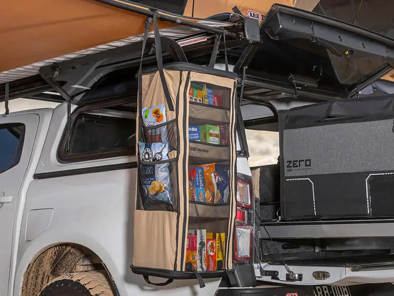 ARB Hanging Organizer for Travel & Camping 4-Shelf Collapsible Storage