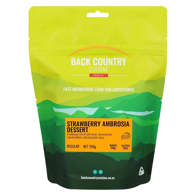 Back Country Cuisine Strawberry Ambrosia Dessert pouch for UAE backpacking.