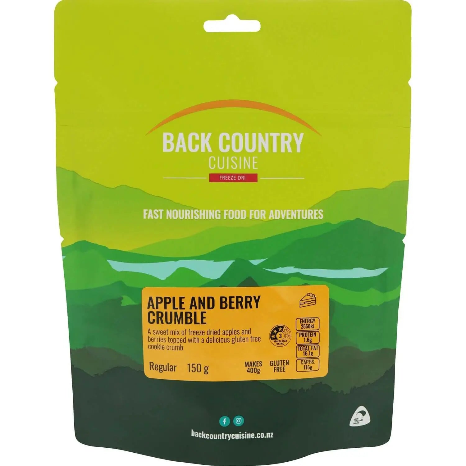 Back Country Cuisine Apple and Berry Crumble Dessert