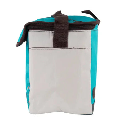 Side view of Campingaz Ethnic MiniMaxi 9L Soft Cooler Bag in blue and grey, ideal for UAE outdoor activities.