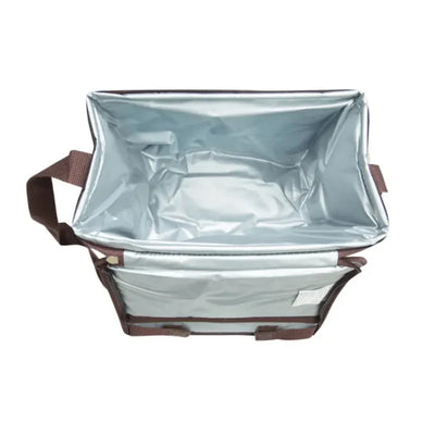 Interior view of Campingaz Ethnic MiniMaxi 9L Soft Cooler Bag showing spacious compartment for outdoor adventures.