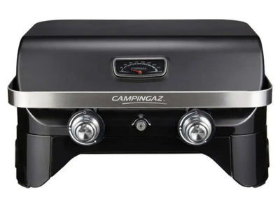 Front view of Campingaz Attitude 2100 LX Portable Gas Grill, ideal for outdoor cooking and barbecue on balconies.