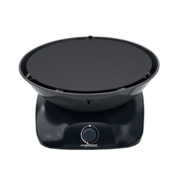 Campingaz 360 Grill Stove CV Anthracite tabletop gas grill with circular design, ideal for outdoor cooking adventures.