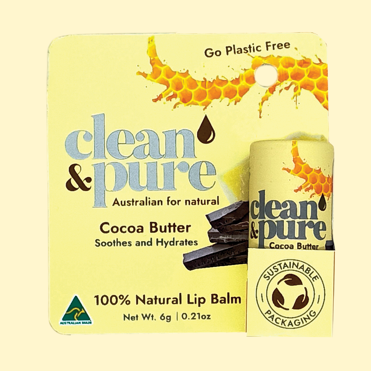 Clean & Pure Cocoa Butter Lip Balm - Shop  Lip Balm at  Trekaline