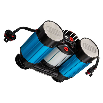 ARB Brushless Twin Motor Onboard 12V Air Compressor for off-road vehicles, featuring advanced cooling and electronics for maximum air output.