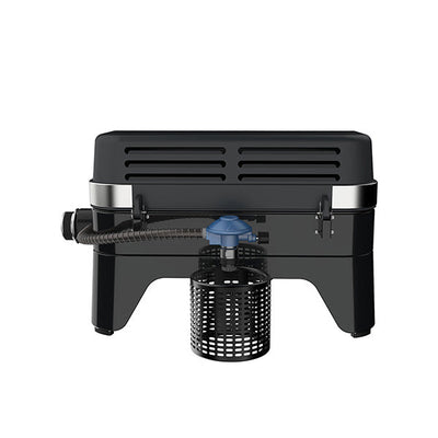 Back view of Campingaz Attitude 2go CV tabletop gas grill, showcasing rear design and gas connection