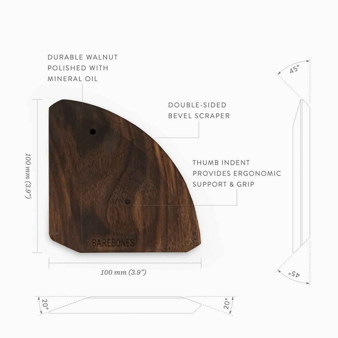 Cast Iron Walnut Scraper - Shop  Cleaning Accessories at  Trekaline