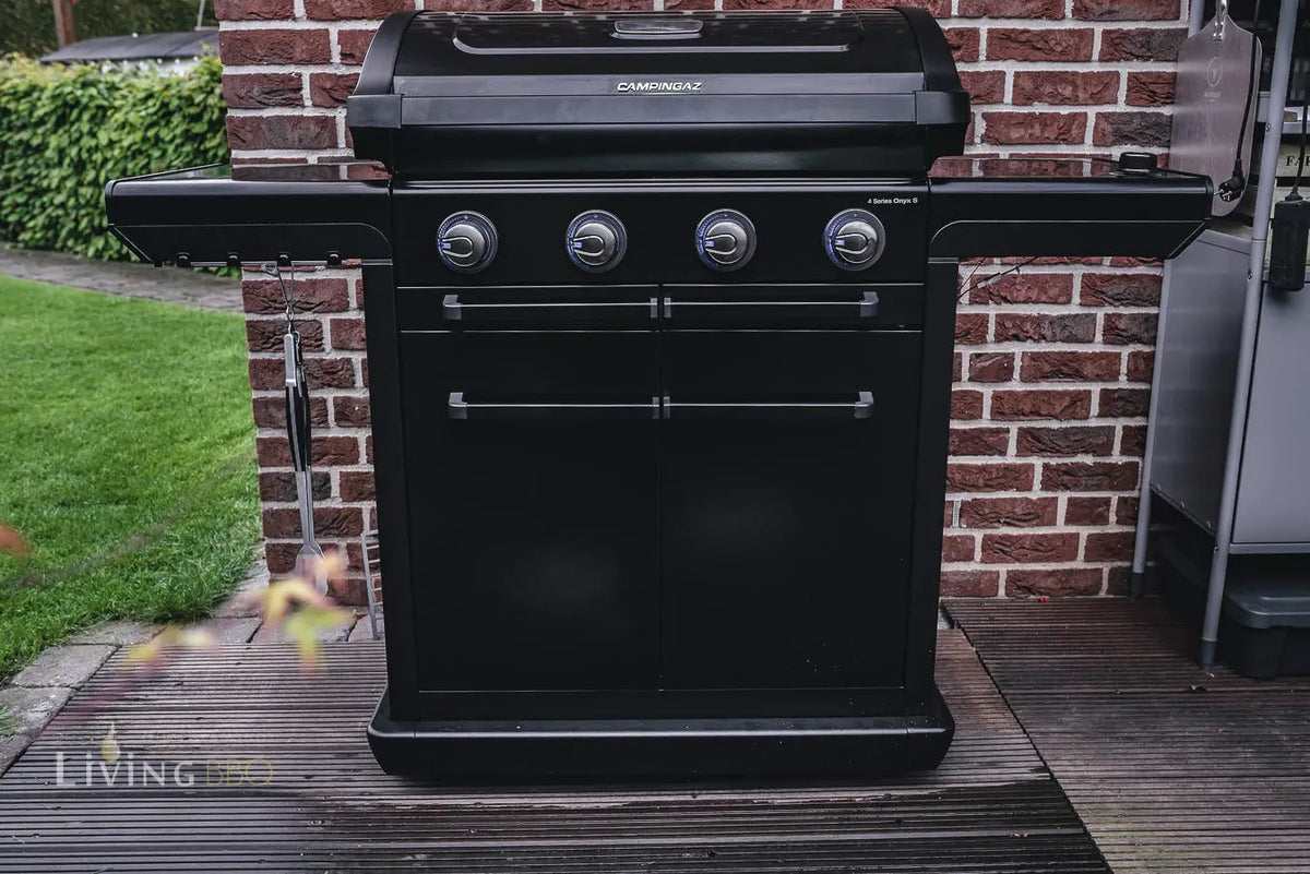 Campingaz 4 Series Onyx S Outdoor Gas BBQ Grill on patio