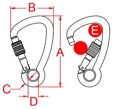 Kong Ovalone Inox Screw Sleeve Oval Carabiner