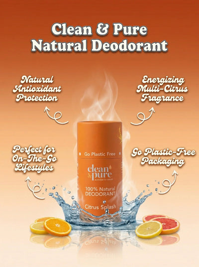 Clean & Pure Citrus Splash Natural Deodorant 60g - Shop  Deodorant at  Trekaline