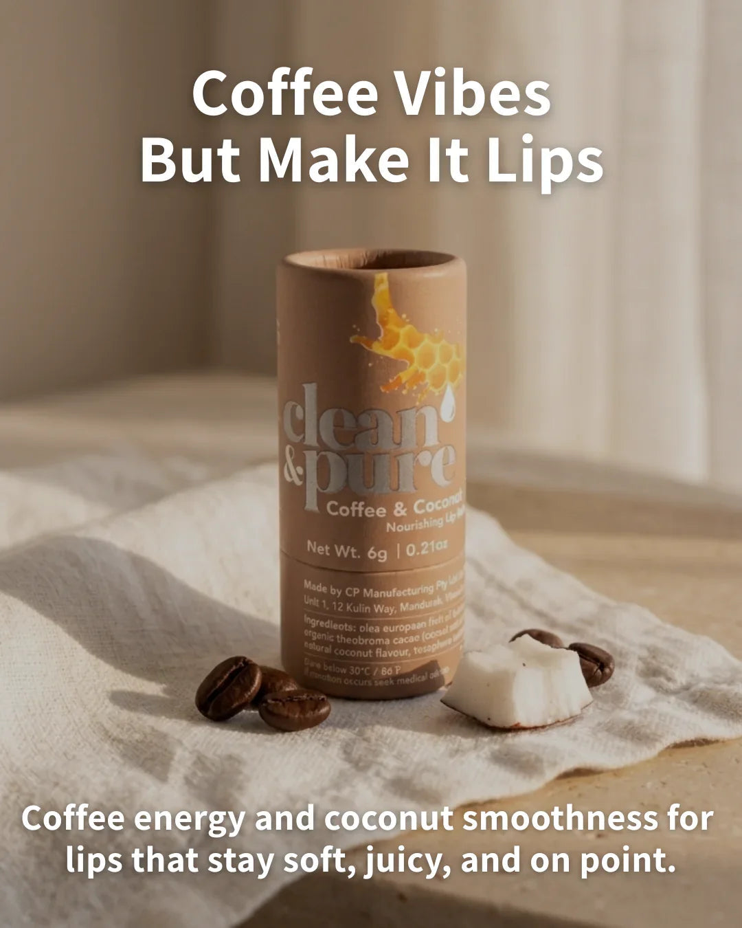 Clean & Pure Coffee and Coconut Lip Balm - Shop  Lip Balm at  Trekaline