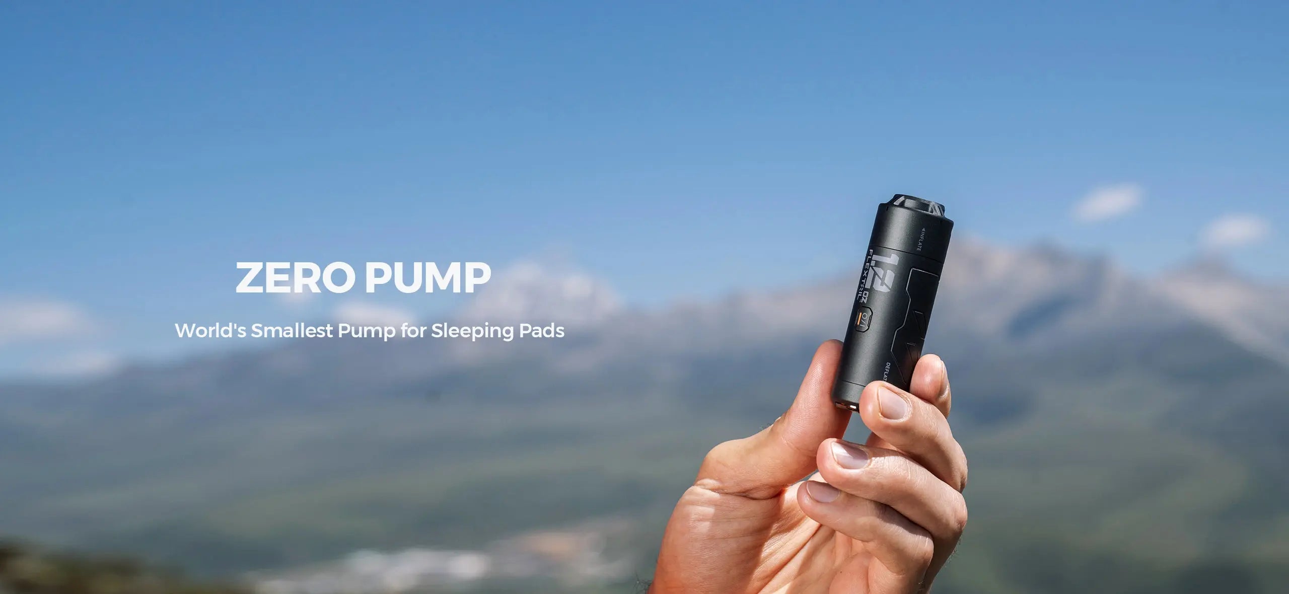 Flextail Zero Pump — 68 dB quiet operation next to tent at night.