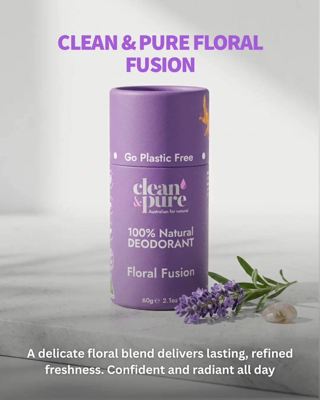 Clean & Pure Floral Fusion Natural Deodorant 60g - Shop  Deodorant at  Trekaline