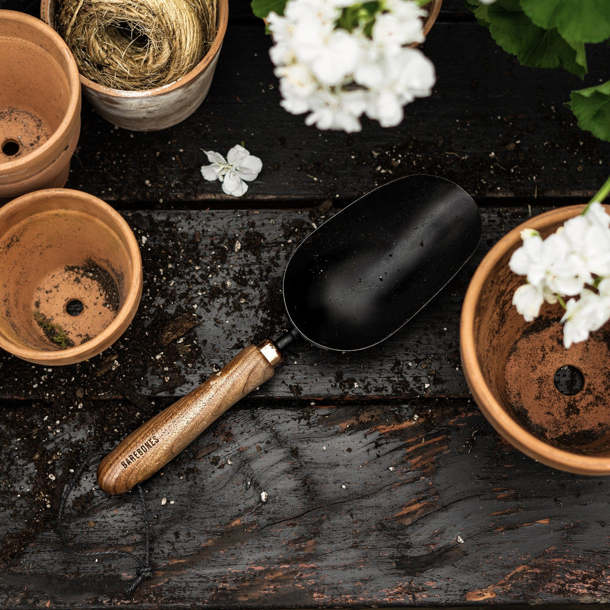 Barebones Oversized Garden Scoop Walnut - Shop  Garden Tools at  Trekaline