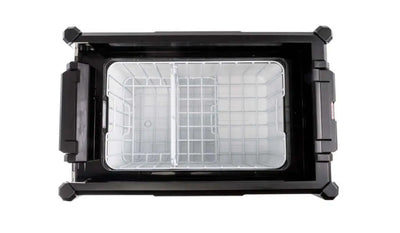 Top view of the ARB Zero Portable Fridge Freezer Single Zone - 44L with open lid showing interior compartments.