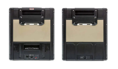 Front and back view of ARB Zero Portable Fridge Freezer Dual Zone - 69L, ideal for outdoor use and off-grid adventures.