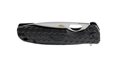 Honey Badger Medium Flipper Stonewashed D2 Steel with Zipper Pouch