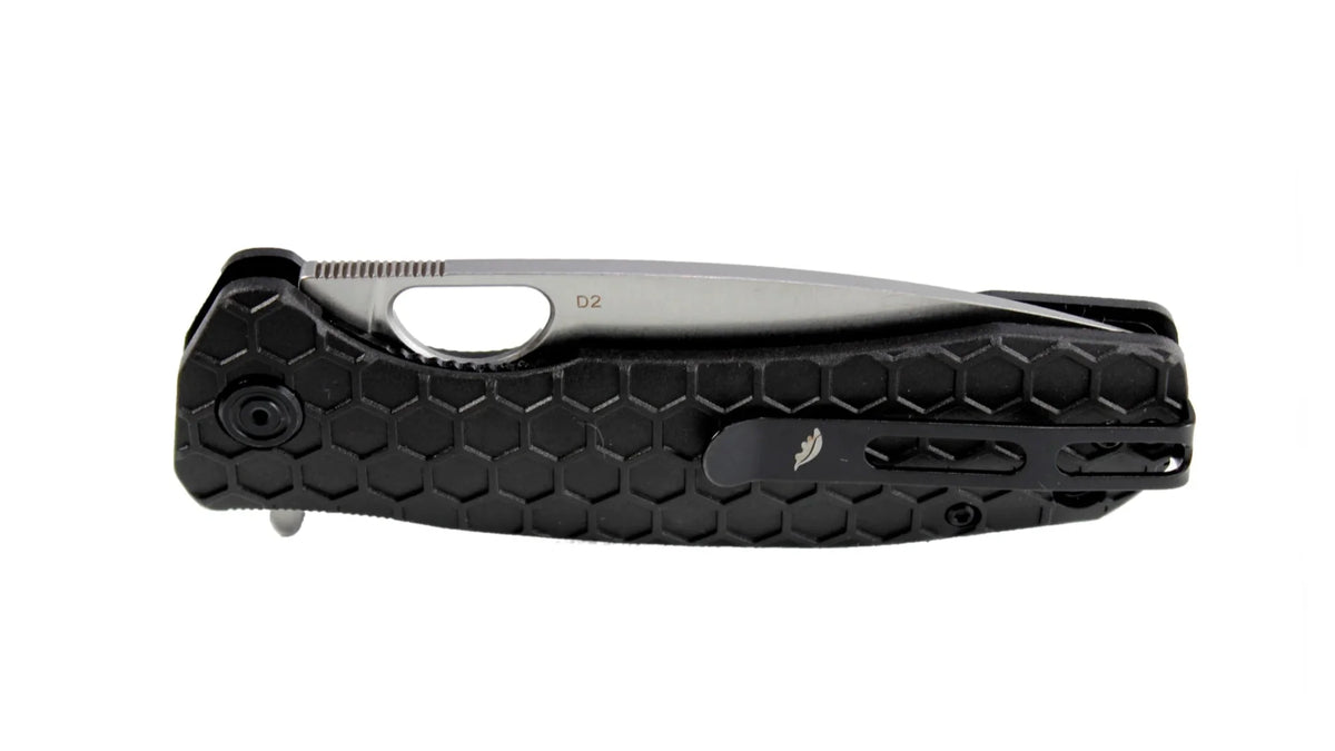 Honey Badger Medium Flipper Stonewashed D2 Steel with Zipper Pouch