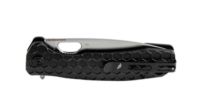 Honey Badger Medium Flipper Stonewashed D2 Steel with Zipper Pouch