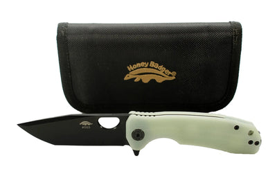 Honey Badger Limited Edition Medium Tanto Knife D2 - Jade G10