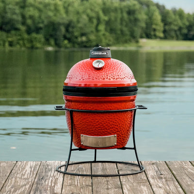 Kamado Joe Joe Jr. with Cast Iron Stand being in the side of water