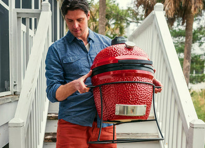 Kamado Joe Joe Jr. with Cast Iron Stand hassle free carrying