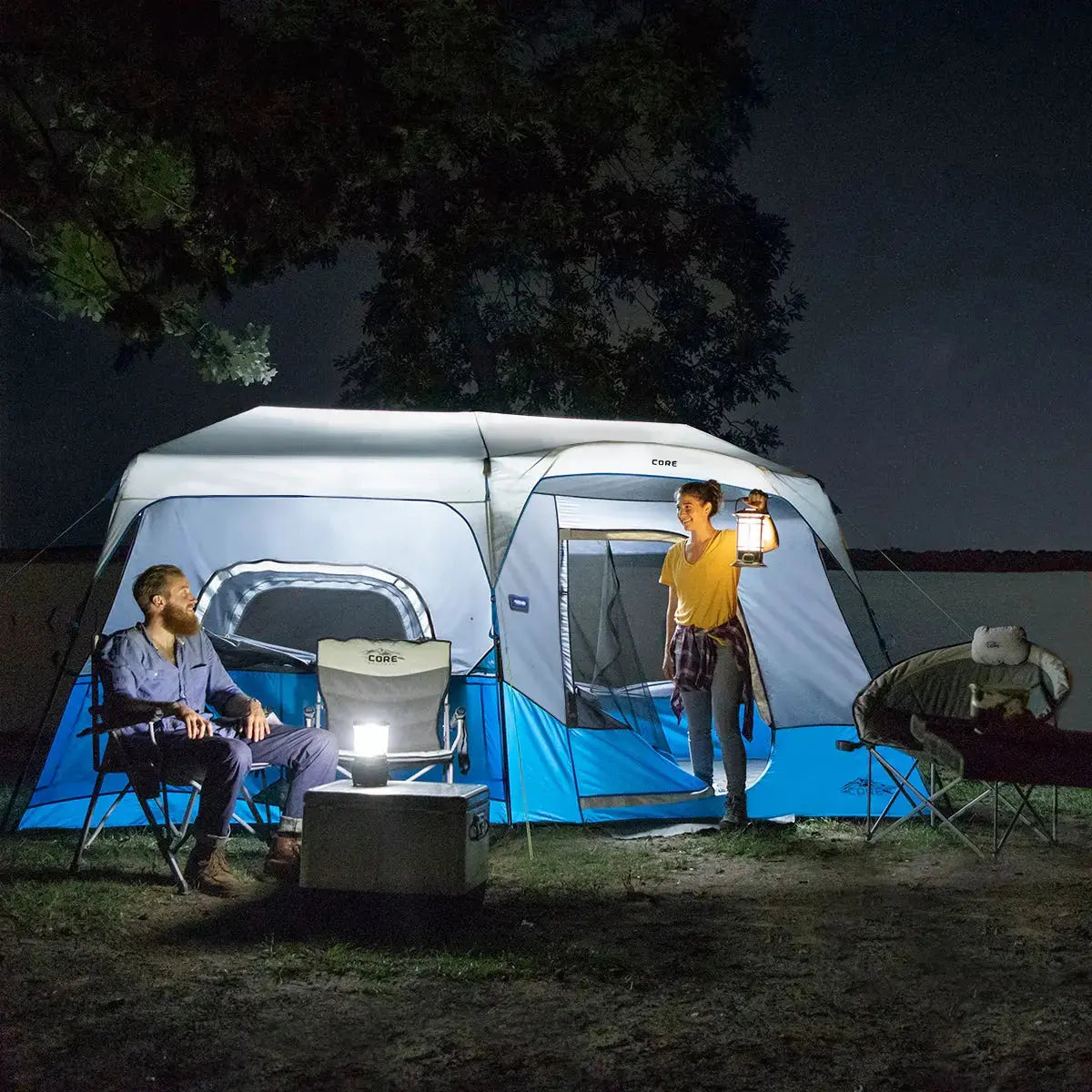 Core Equipment 9 Person Lighted Instant Cabin Tent