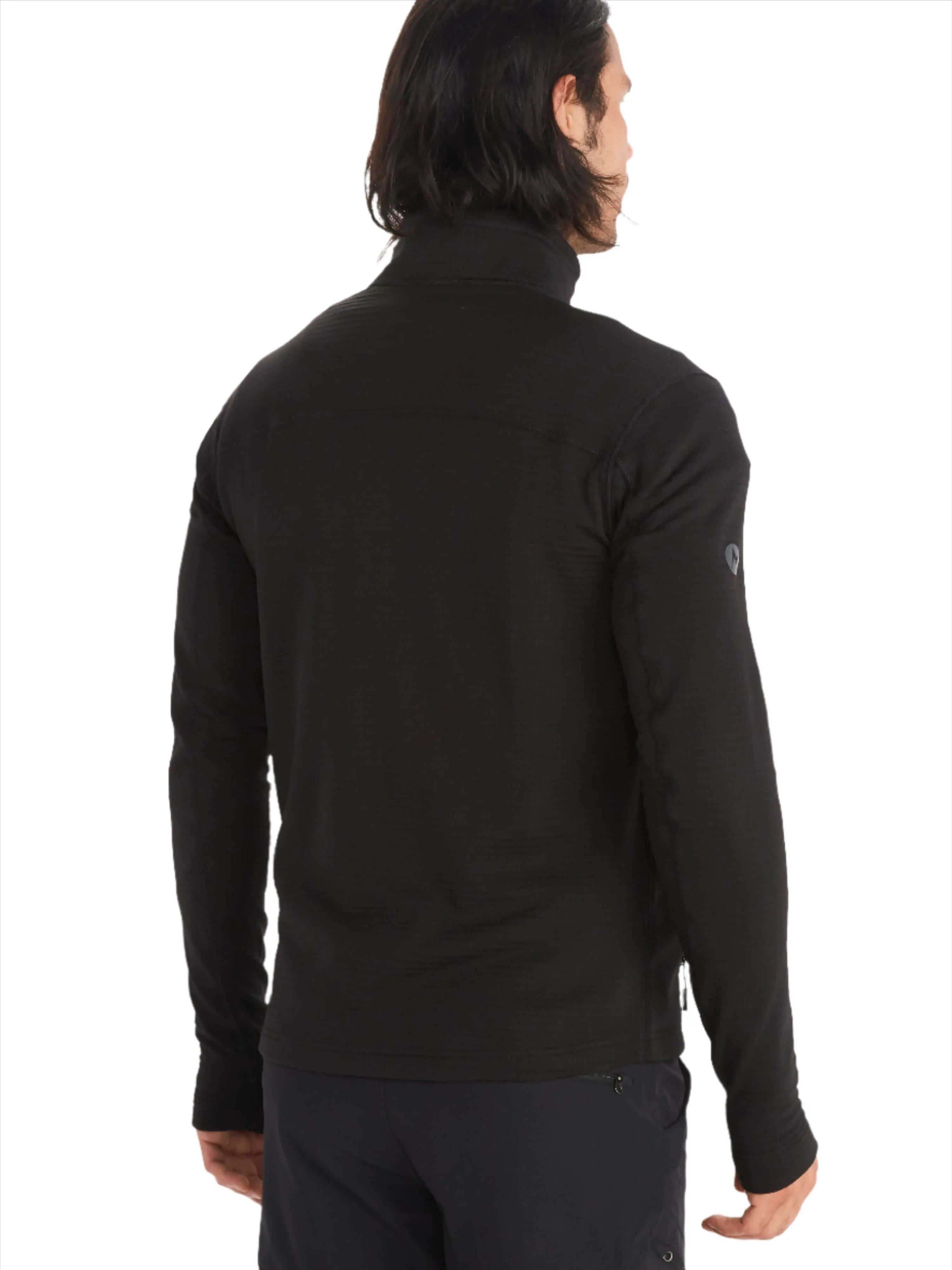 Back view of Marmot Preon Jacket - Men's Hiking Fleece, showing design and fit for outdoor activities.