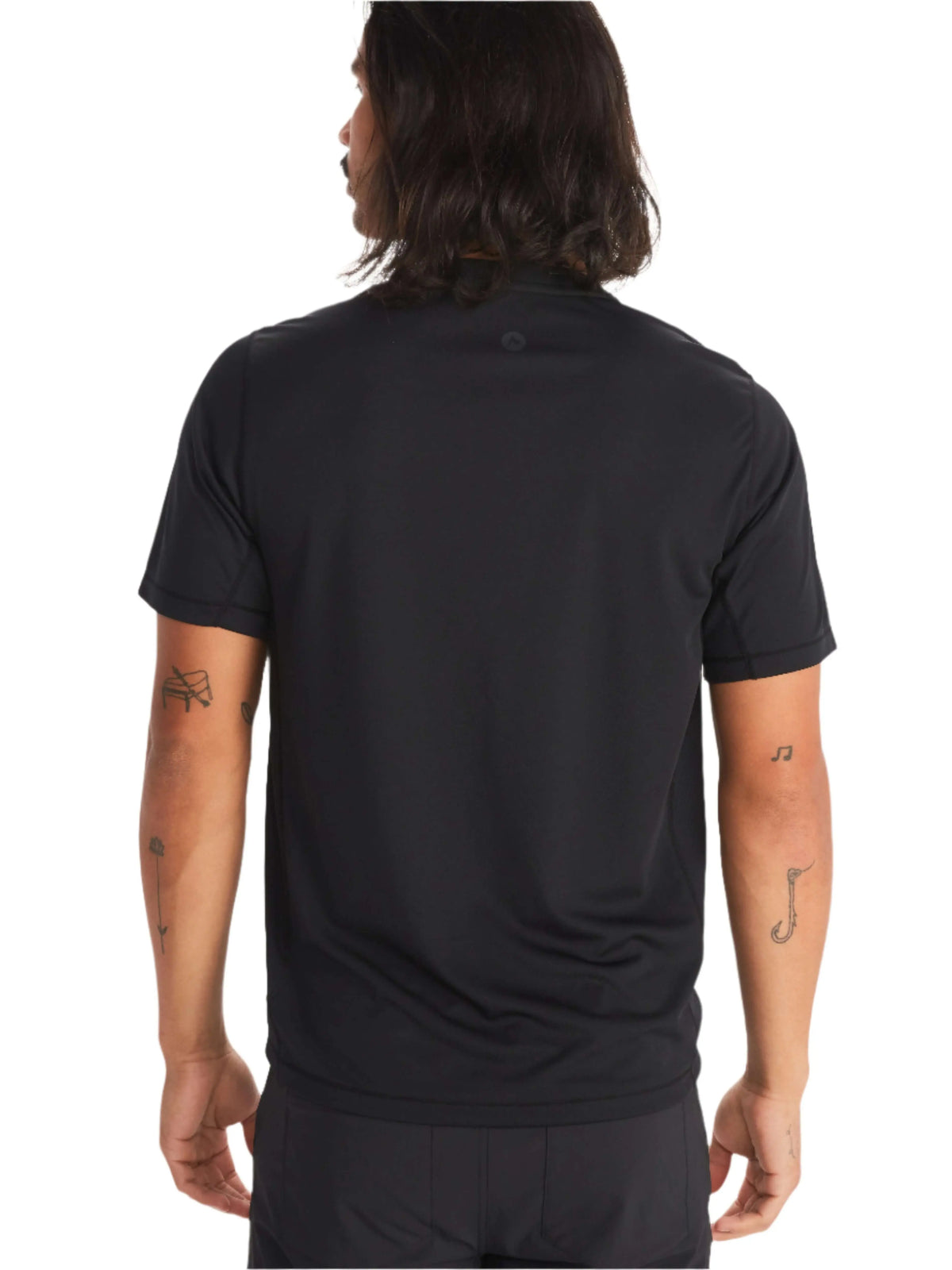 Back view of Marmot Windridge Short-Sleeve T-Shirt - Men's Activewear in black