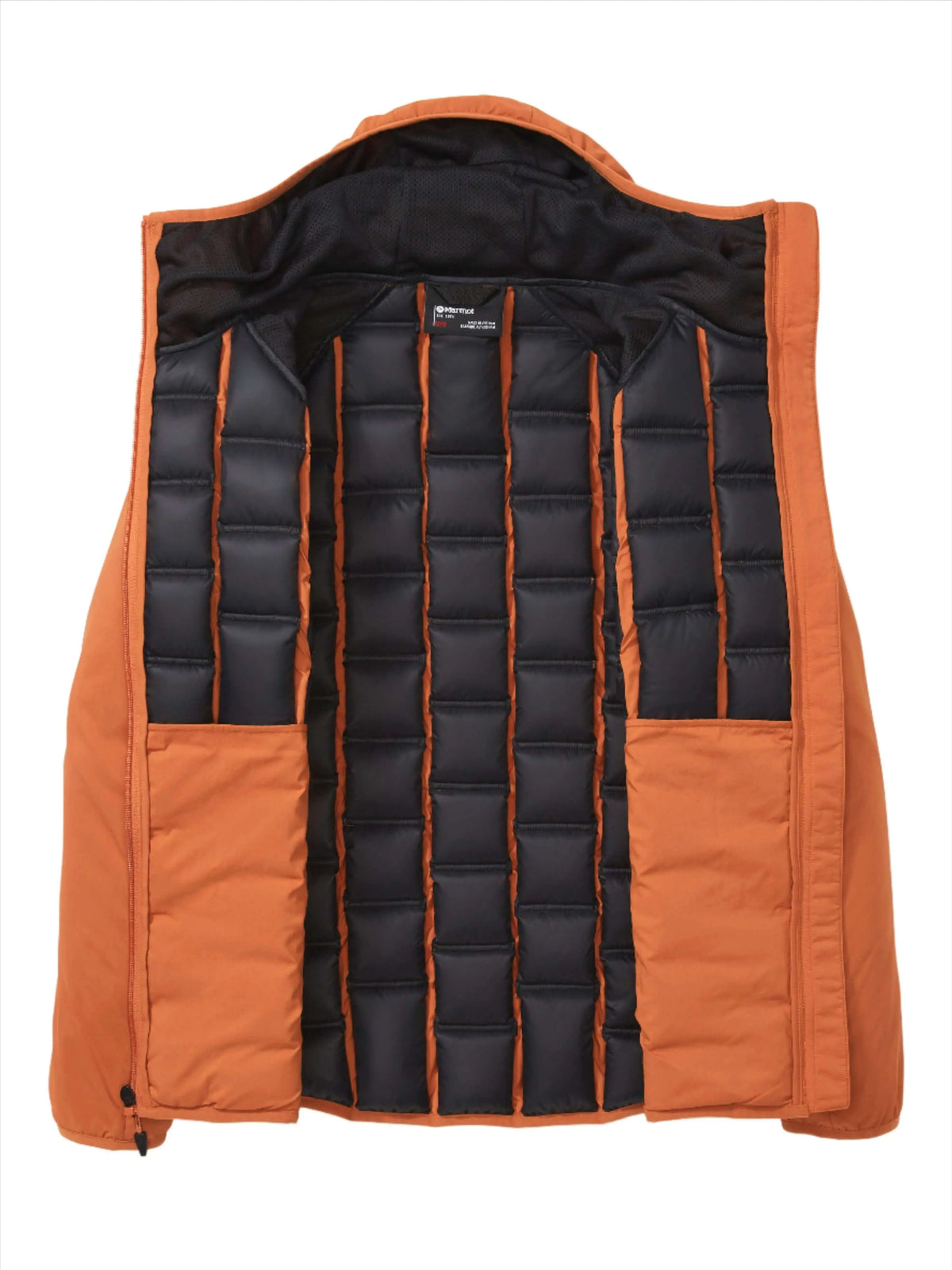 Interior view of Marmot Warmcube Women's Active HB Jacket showcasing 3D WarmCube™ construction for warmth.