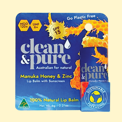 Clean & Pure Manuka Honey Lip Balm Zinc SPF15 - Shop  Lip Balm at  Trekaline