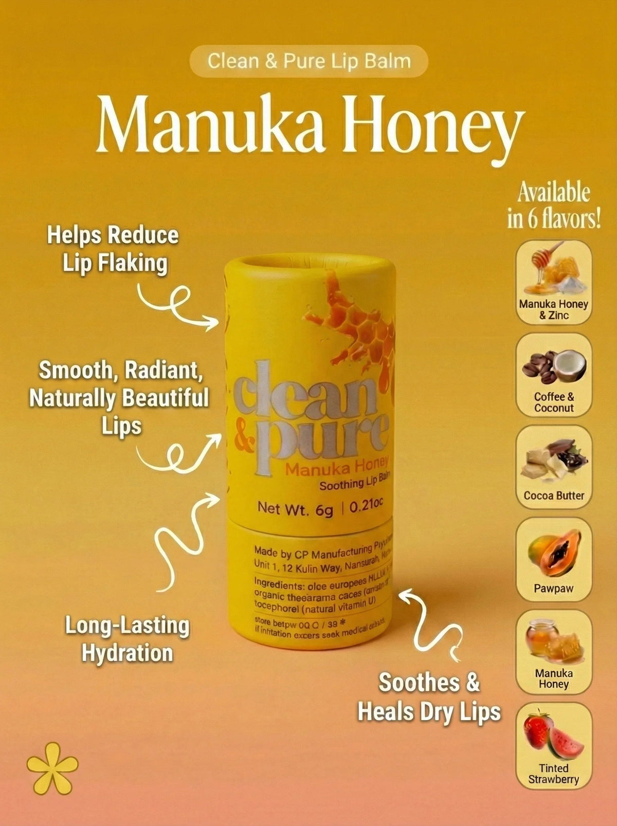 Clean & Pure Manuka Honey Soothing Lip Balm - Shop  Lip Balm at  Trekaline