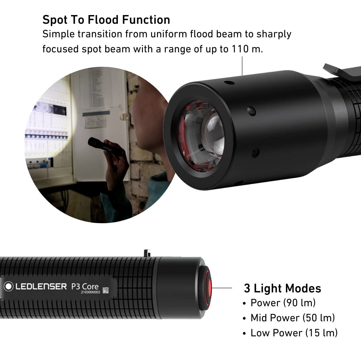 Ledlenser P3 Core Edition Compact Flashlight - Shop  Flashlights at  Trekaline