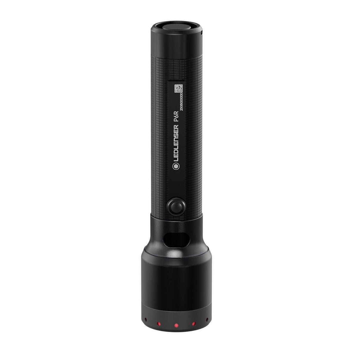 Image of the P6R flashlight featuring a sleek design, USB-C charging, and compact build for versatile use.