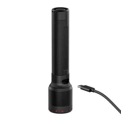 P6R flashlight with USB-C charging, focusable design, and robust construction for versatility and dependability.