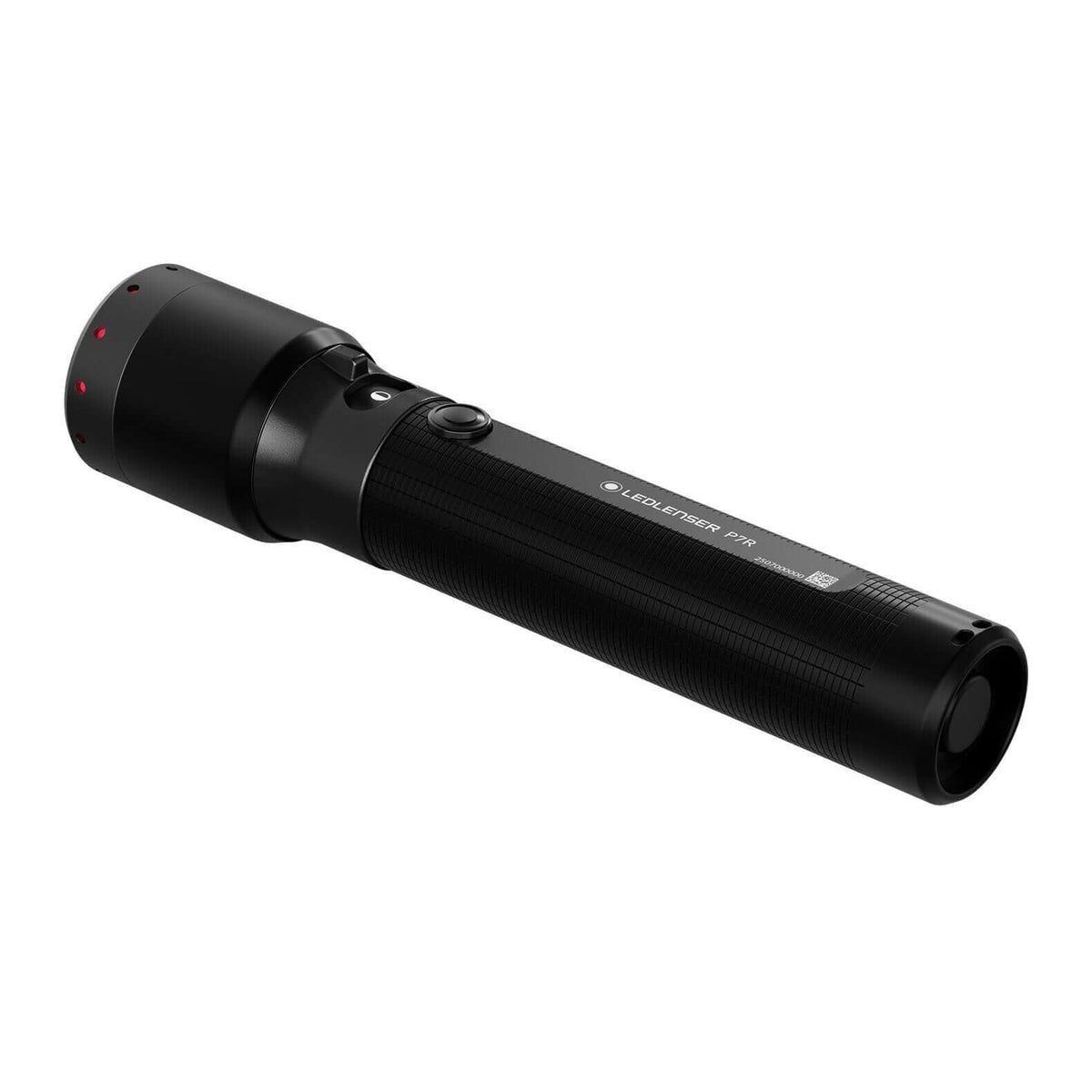 P7R rechargeable flashlight with focus function and USB-C charging, designed for all-weather use.