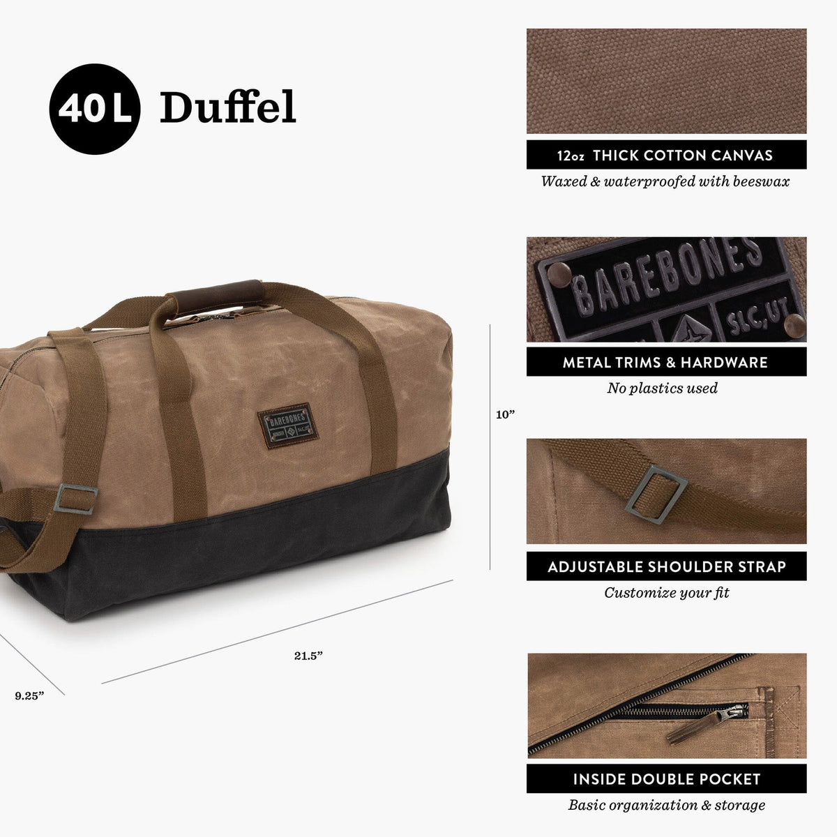 Barebones Neelum Waxed Canvas Duffle Bag - Shop  Duffel Bags at  Trekaline