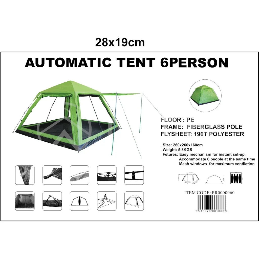 Procamp Automatic 6 Person Pop Up Camping Tent - Shop  Camping Tents at  Trekaline