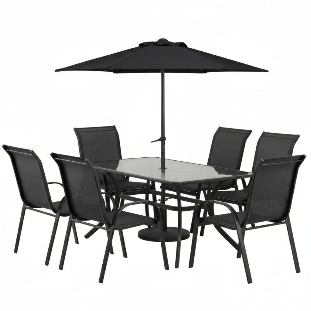 Procamp Steel Rectangular 8 Piece Patio Set - Shop  Camping Table Sets at  Trekaline