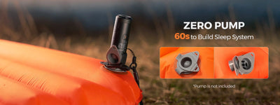 Flextail Zero Mattress R05 sleeping pad with pump attachment on outdoor terrain