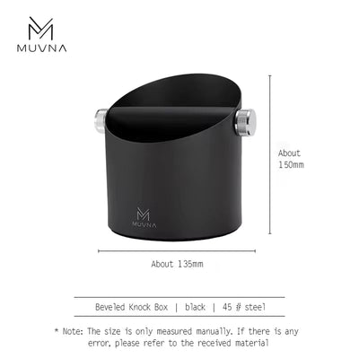 Muvna Metal Espresso Knock Box Black [QA Specs]