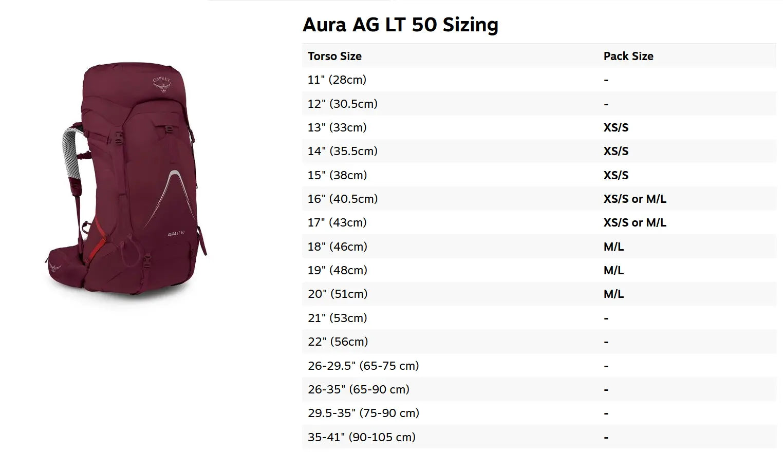 Osprey Aura AG LT 50 Backpacking Pack - Women - Shop  Backpacking Packs at  Trekaline