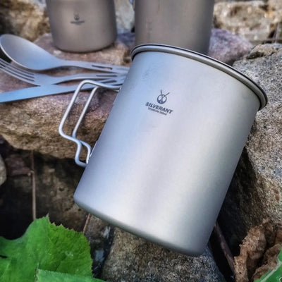 SilverAnt Ultralight Titanium Cup with Lid for outdoor adventures