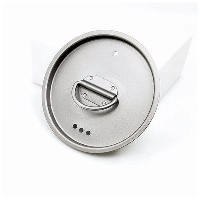 Top view of SilverAnt Ultralight Titanium Cup with Lid for outdoor adventures, showcasing durable design and lightweight portability.