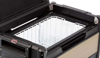 Open reversible lid of the ARB Zero Portable Fridge Freezer Single Zone - 60L revealing its spacious interior storage capacity.