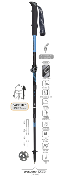 Masters Speedster Calu Trekking Poles - Blue