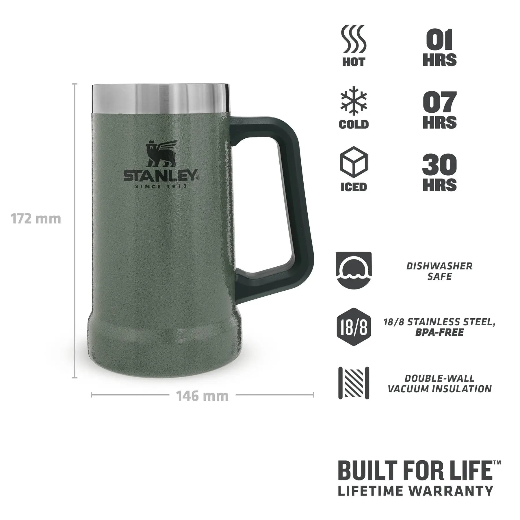 Stanley Adventure Big Grip Beer Stein 24 oz - Shop  Camping Mugs at  Trekaline